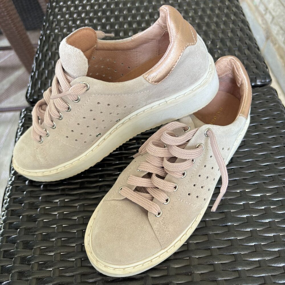 Halogen Nordstrom Camila Leather Sneakers Rose Gold Women's Size 8 M Flat Shoes